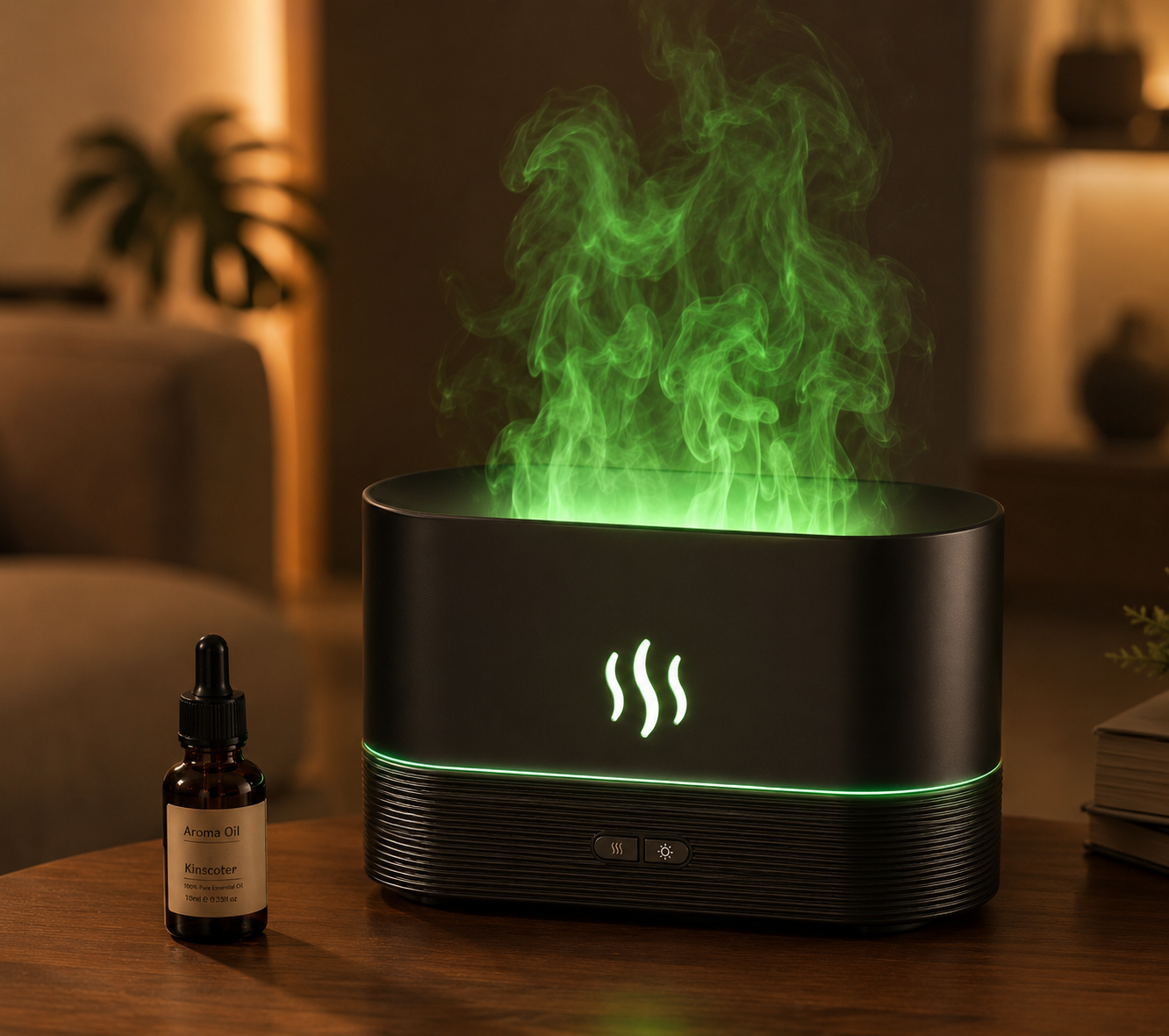 Diffuseur d'arôme USB Flamme Humidificateur de bureau avec lumière 7 couleurs