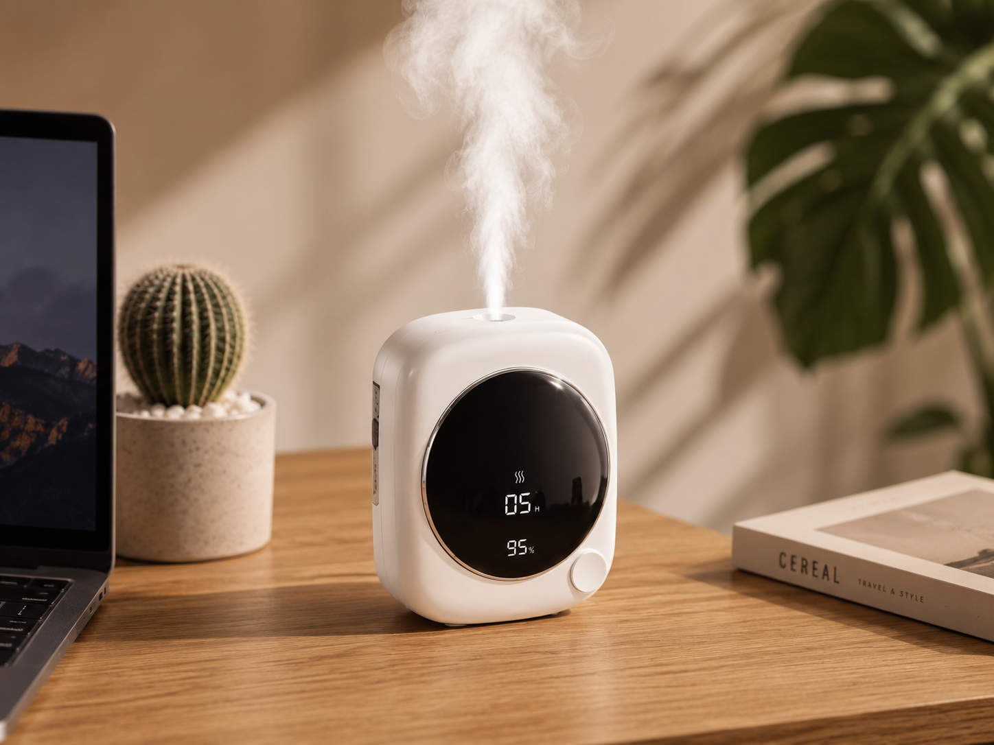 Diffuseur d'arômes intelligent USB – Humidificateur à ultrasons pour huiles essentielles avec affichage numérique