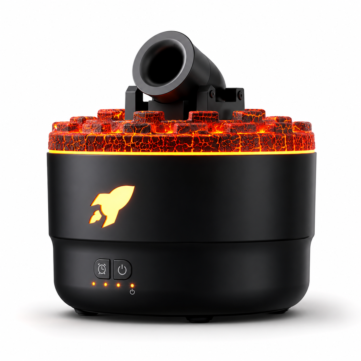 Diffuseur d'arôme flamme volcanique Humidificateur à anneau de fumée avec lumière crépitante