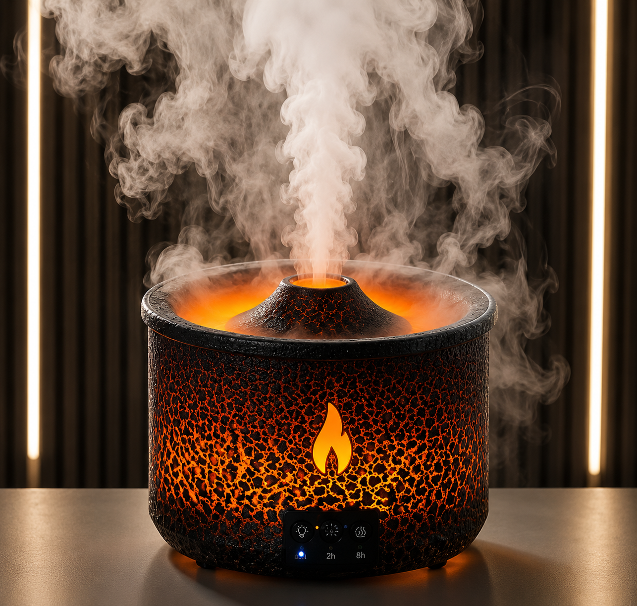 Diffuseur d'arôme flamme volcan 360 ml humidificateur à anneau de fumée