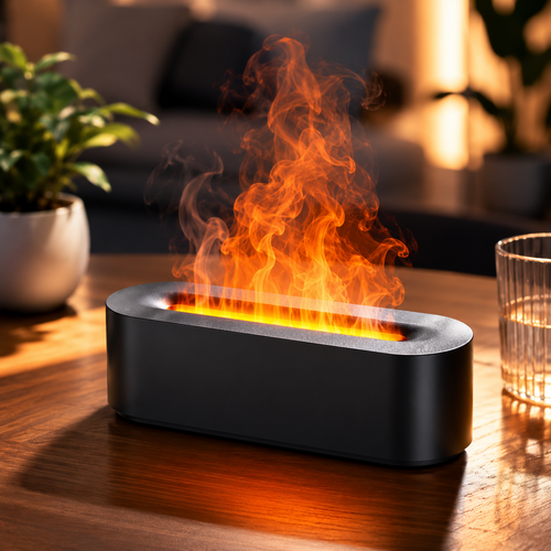 Diffuseur d'arômes à flamme colorée Humidificateur ultrasonique avec minuterie