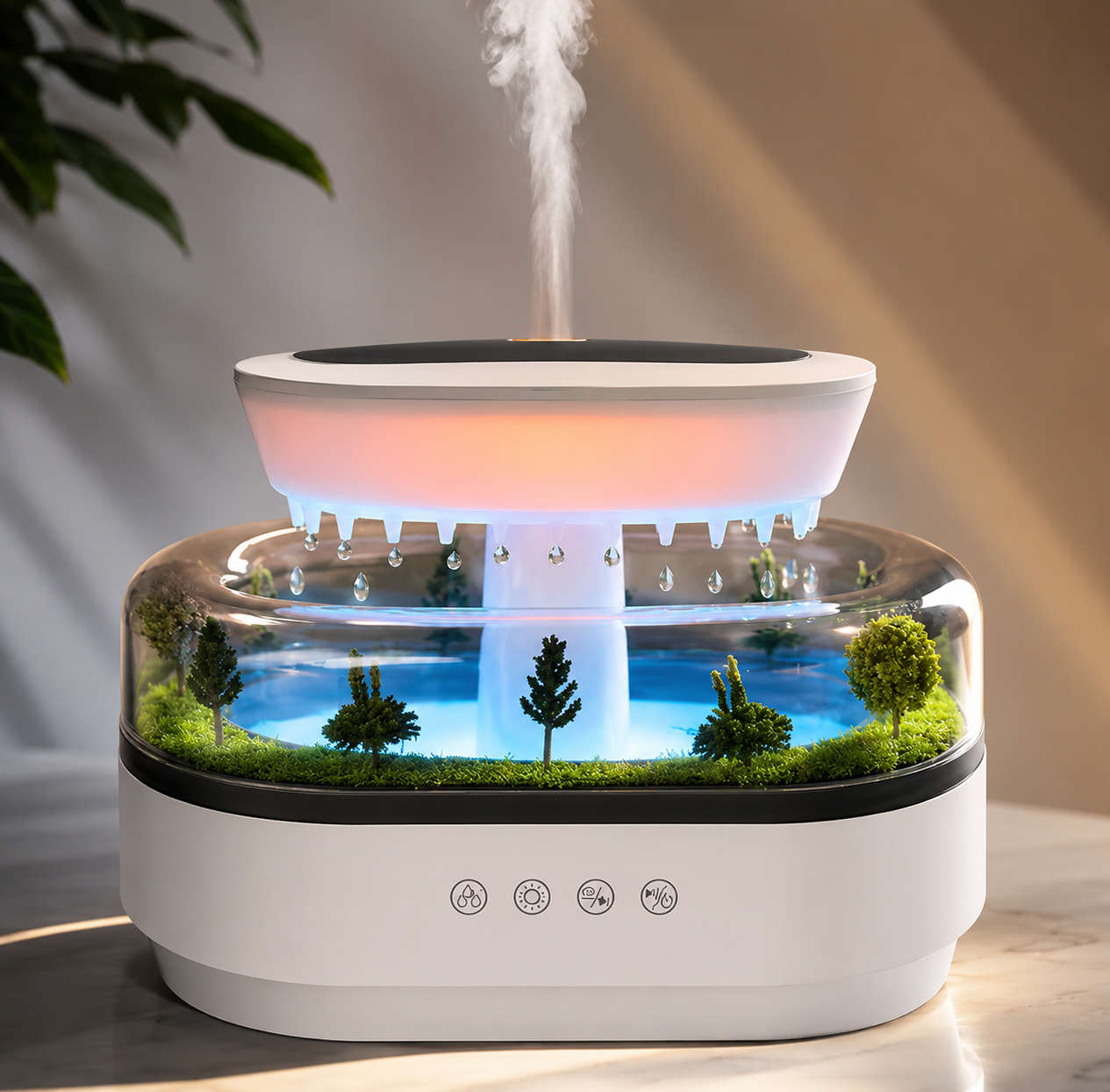 Diffuseur d'arôme Goutte de Pluie 250ml Humidificateur avec Lumière d'Ambiance LED