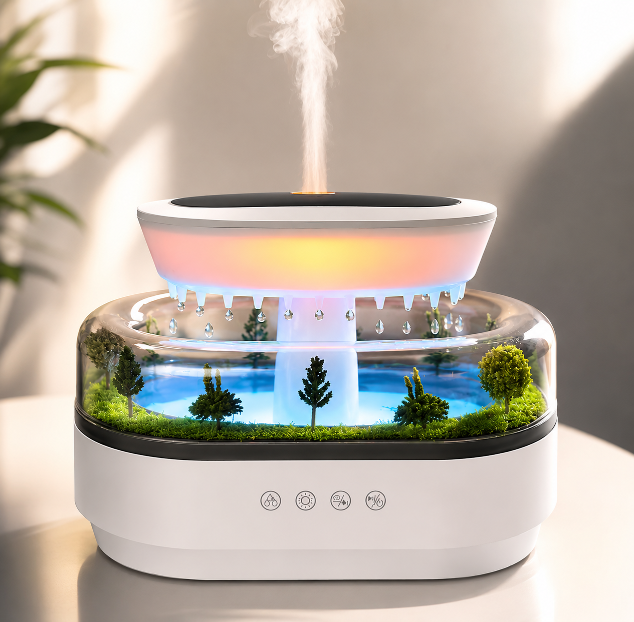 Diffuseur d'arôme Goutte de Pluie 250ml Humidificateur avec Lumière d'Ambiance LED