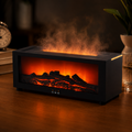 Diffuseur d'arôme flamme et humidificateur d'huiles essentielles Humidificateur d'air à brume fraîche USB avec lumière LED flamme et télécommande pour la maison